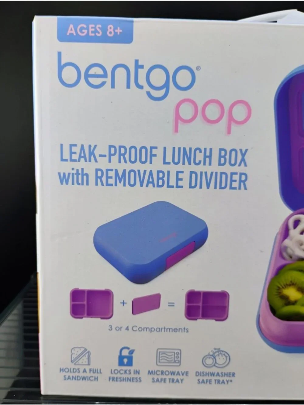 Bentgo Pop Leak-Proof Lunch Box With Removable Divider Blue/Pink